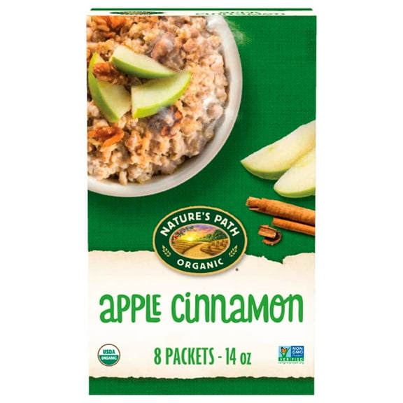 Nature's Path Organic Oatmeal, Apple Cinnamon Instant, 14oz Box
