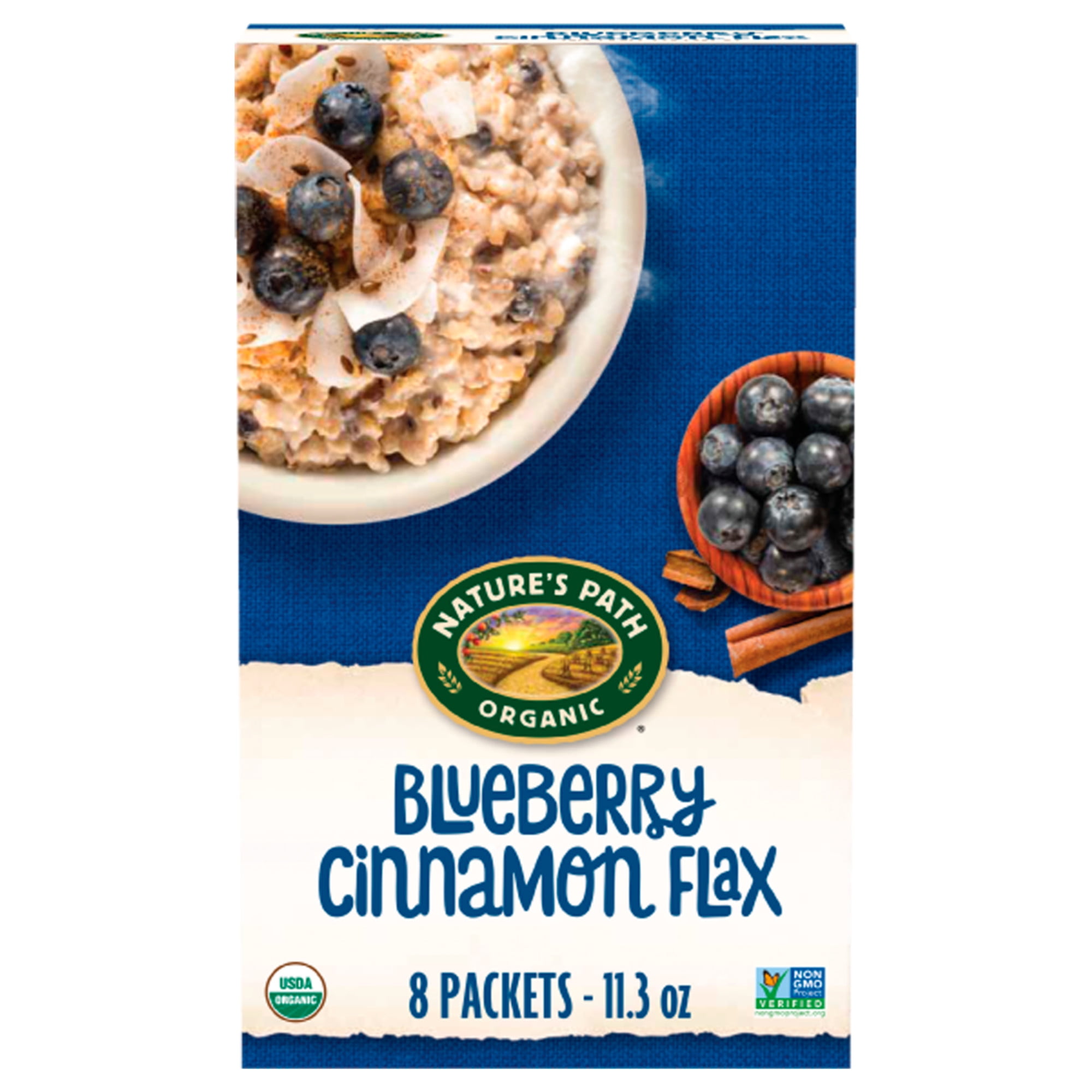 Nature's Path Organic Oatmeal, Blueberry Cinnamon Flax Instant, 11.3oz Box