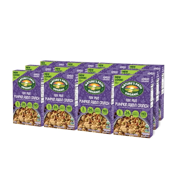 Nature's Path Organic Flax Plus Pumpkin Raisin Crunch Breakfast Cereal, 12.3oz Box (pack of 12)
