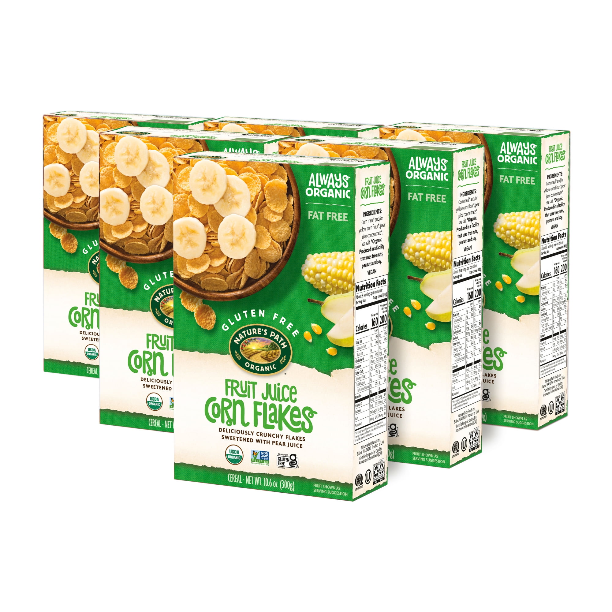 Nature's Path Organic Fruit Juice Sweetened Corn Flakes Breakfast Cereal, 10.6oz Box (pack of 12)