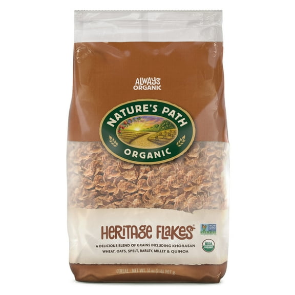Nature's Path Organic Breakfast Cereal, Heritage Flakes, 32oz Bag