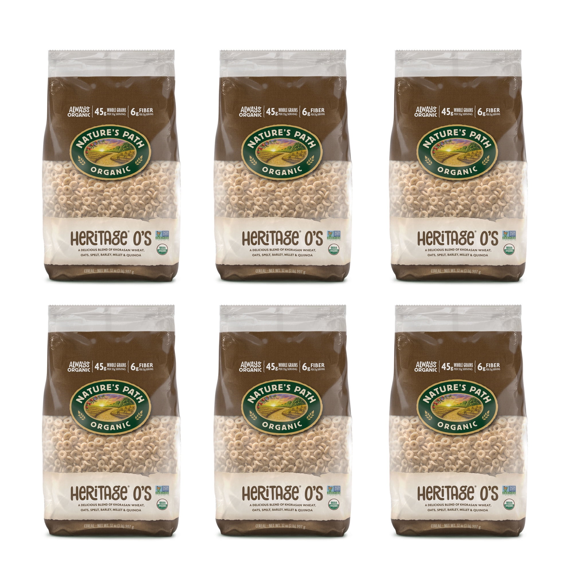Nature's Path Organic Heritage O's Breakfast Cereal, 32oz Bag (pack of 6)