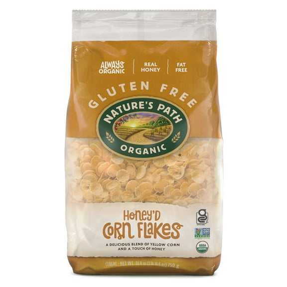 Nature's Path Organic Breakfast Cereal, Honey'D Corn Flakes, 26.4oz Bag