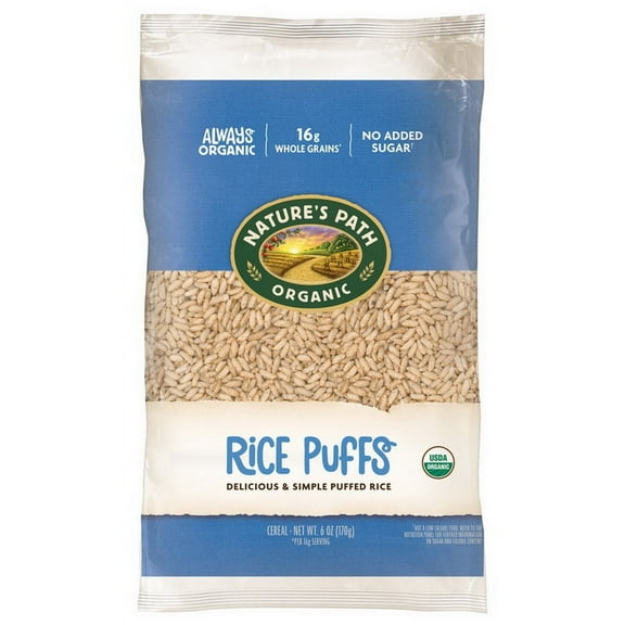 Nature's Path Organic Rice Puffs Cereal, 6 oz (Pack of 12), Earth Friendly Packaging