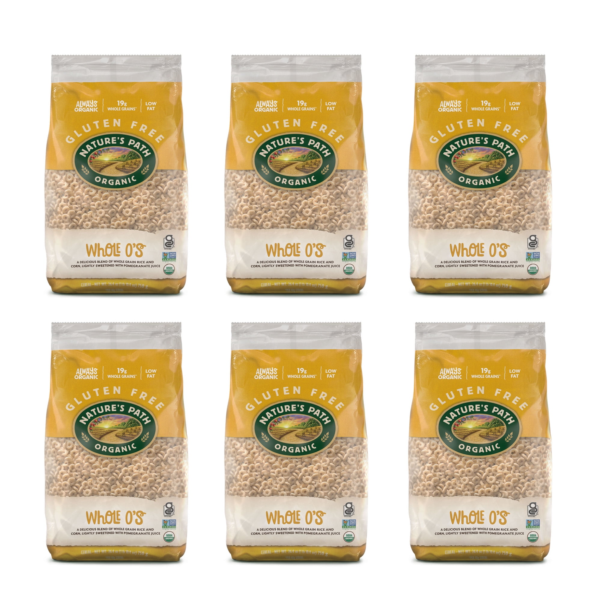 Nature's Path Organic Whole O's Breakfast Cereal, 26.4oz Bag (pack of 6)