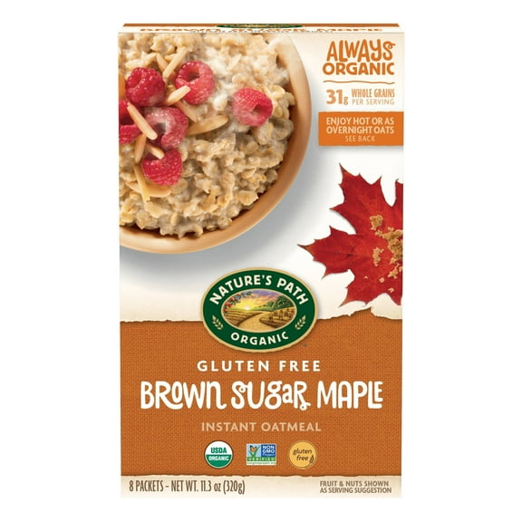 Nature's Path Organic Brown Sugar Maple Gluten Free Oatmeal 11oz (Pack 4)