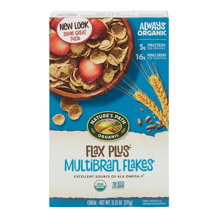 Nature's Path Organic Cereal, Flax Plus Multibran Flakes, 13.25 Oz