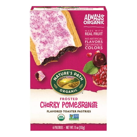 Nature's Path Organic Frosted Cherry Pomegranate Toaster Pastries, 11 oz (Pack of 12), Non-GMO