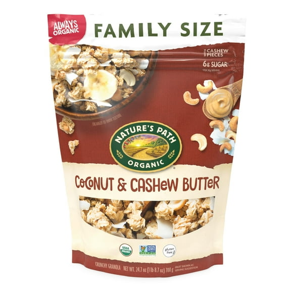Nature's Path Organic Coconut & Cashew Butter Granola, 24.7 oz (Pack of 6), Gluten Free, Non-GMO