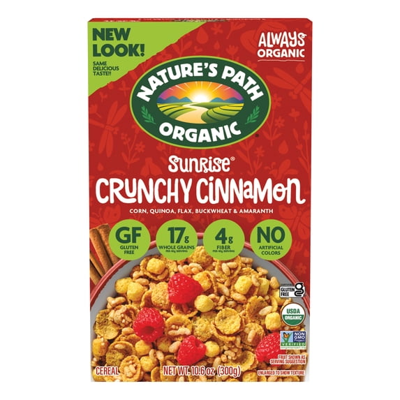 Nature's Path Organic Breakfast Cereal, Sunrise Crunchy Cinnamon, 10.6oz Box
