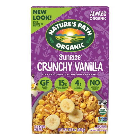 Nature's Path Organic Breakfast Cereal, Sunrise Crunchy Vanilla, 10.6oz Box