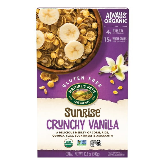 Nature's Path Organic Breakfast Cereal, Sunrise Crunchy Vanilla, 10.6oz Box