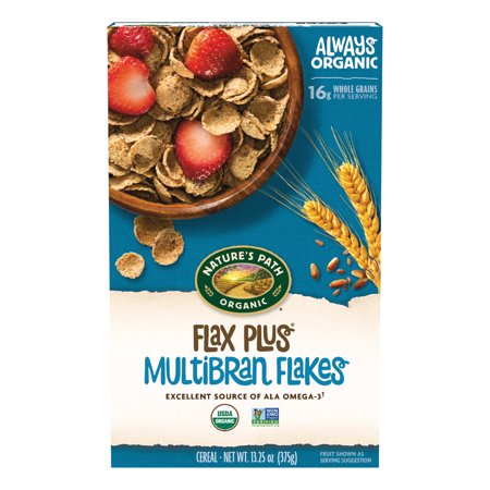 Nature's Path Organic Breakfast Cereal, Flax Plus Multibran Flakes, 13.25oz Box