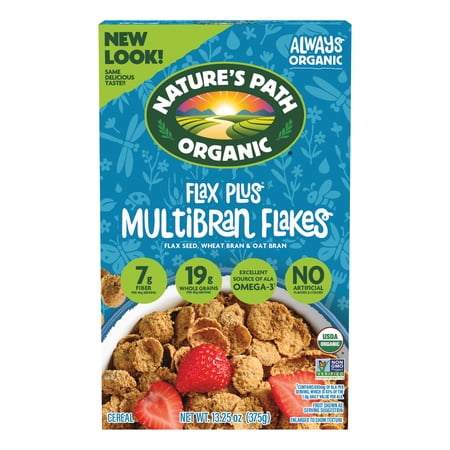 Nature's Path Organic Breakfast Cereal, Flax Plus Multibran Flakes, 13.25oz Box