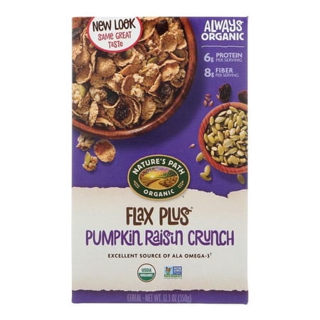 Nature's Path Organic Flax Plus Cereal Pumpkin Raisin Crunch - 12.3 oz Pack of 2