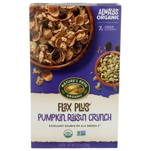 Nature's Path Organic Flax Plus Cereal Pumpkin Raisin Crunch - 12.3 oz Pack of 3