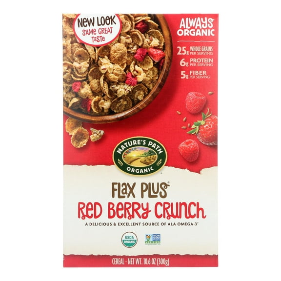 Nature's Path Organic Flax Plus Cereal Red Berry Crunch 10.6 oz Pack of 2