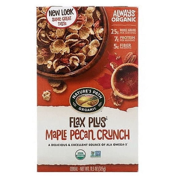 Nature's Path Organic Flax Plus Maple Pecan Crunch Cereal 11.5 oz Pack of 2