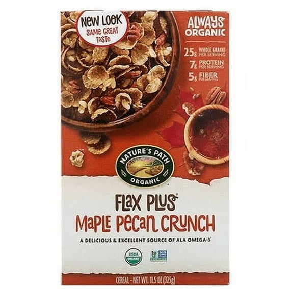 Nature's Path Organic Flax Plus Maple Pecan Crunch Cereal 11.5 oz Pack of 3