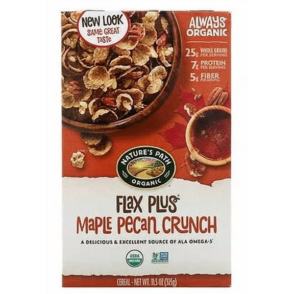 Nature's Path Organic Flax Plus Maple Pecan Crunch Cereal 11.5 oz Pack of 3