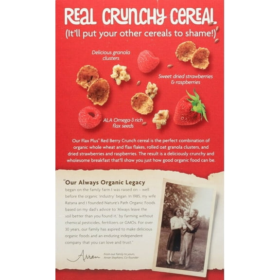 Nature's Path Organic Flax Plus Red Berry Crunch Cereal