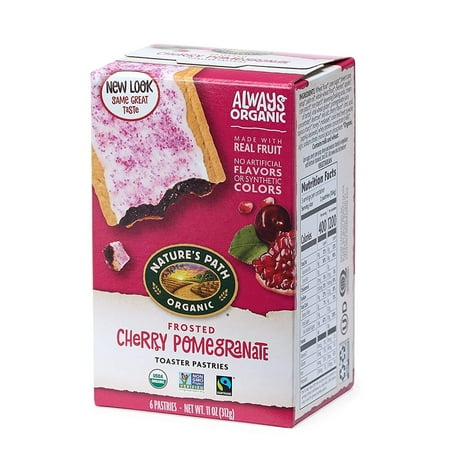 Nature's Path Organic Frosted Toaster Pastries Cherry Pomegranate 6 Bars