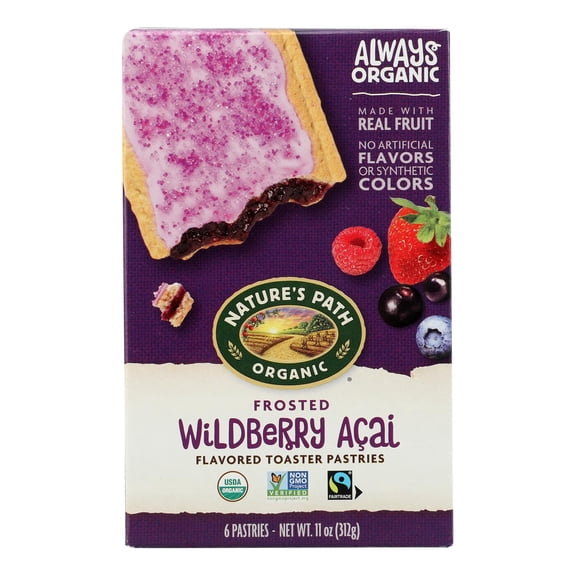 Nature's Path Organic Frosted Toaster Pastries - Wildberry Acai - Case of 12 - 11 oz.