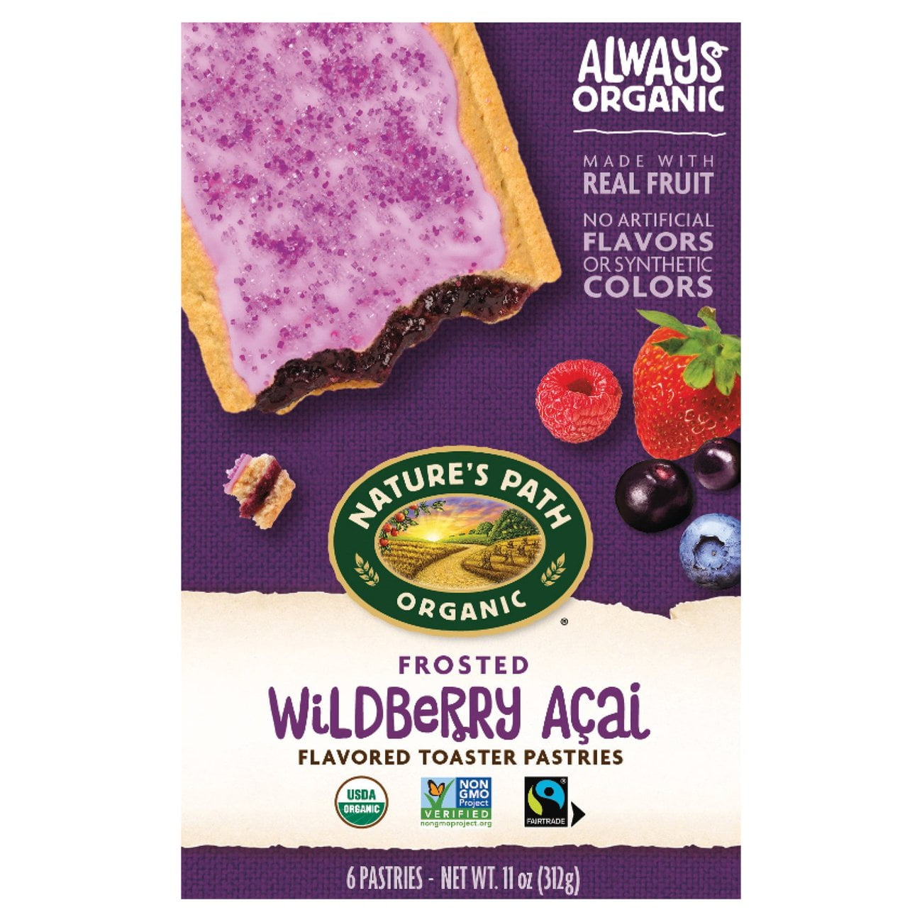 Nature's Path Organic Frosted Wildberry Acai Toaster Pastries - 6 ct ...