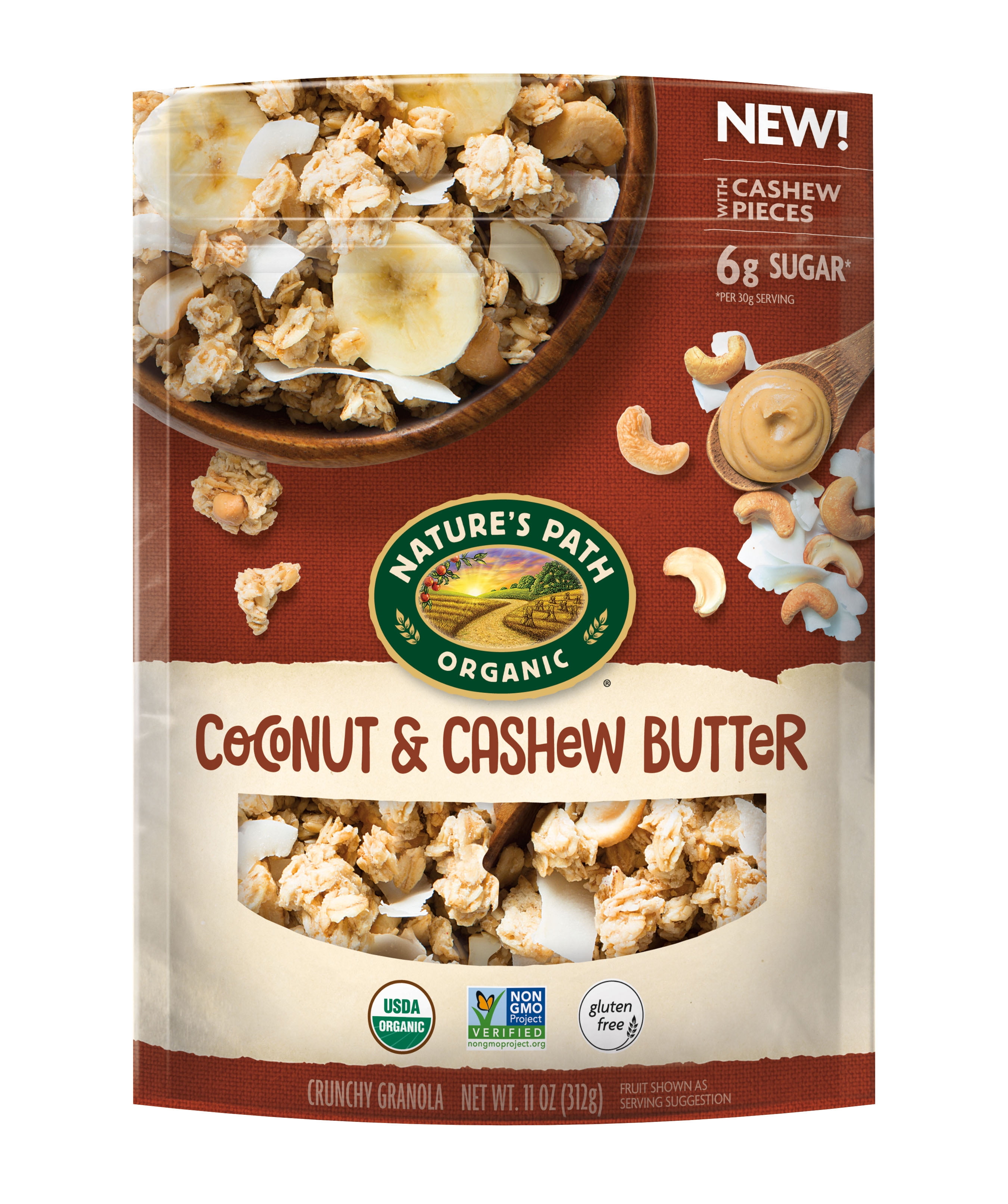 Nature's Path Organic Granola, Gluten Free, Coconut and Cashew Butter