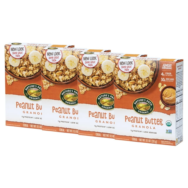 (4 pack) Nature's Path Organic Granola, Peanut Butter, 11 oz Shelf