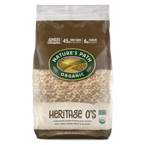 Nature's Path Organic Breakfast Cereal, Heritage O's, 32oz Bag