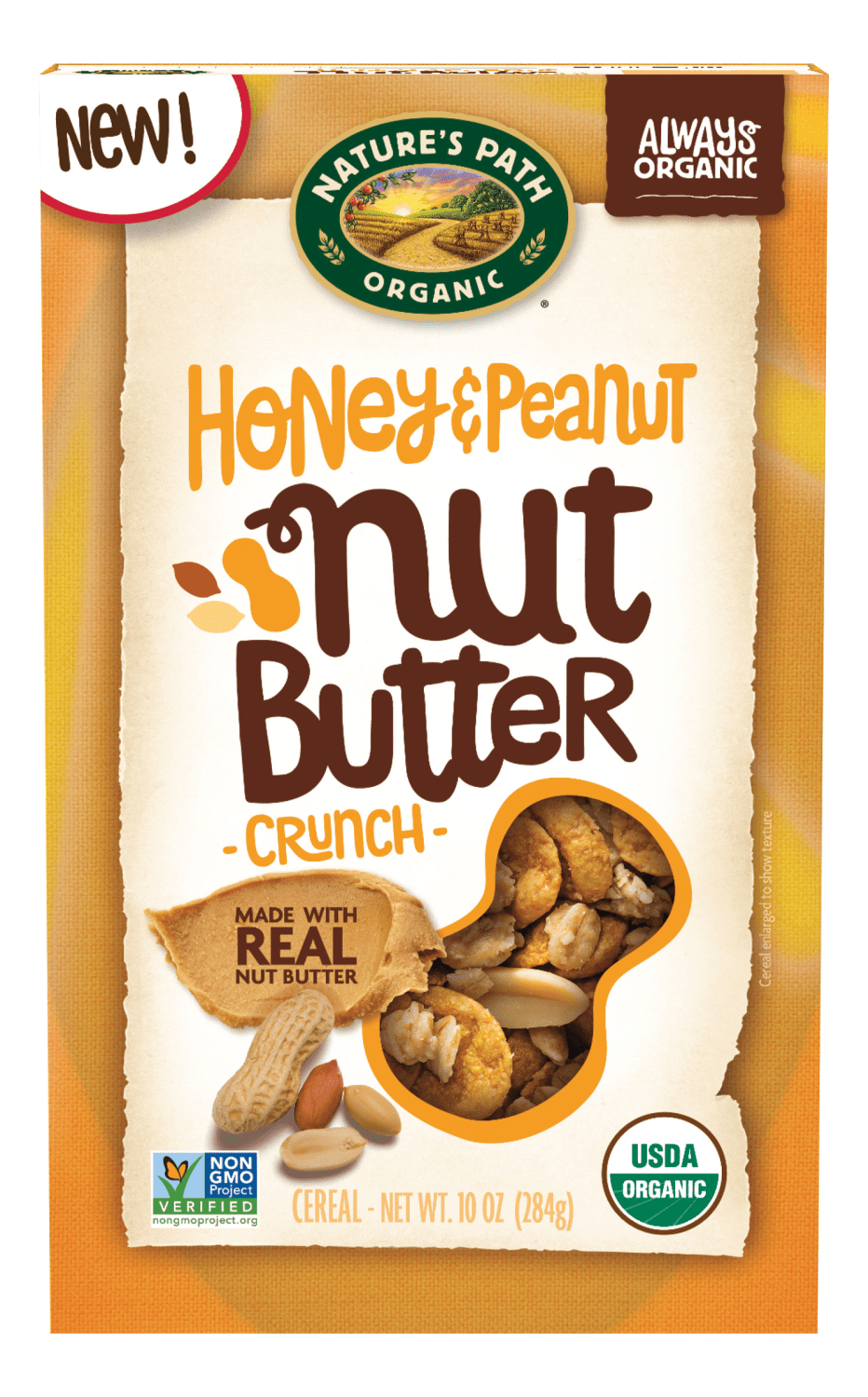 Nature's Path Organic Honey and Peanut Nut Butter Crunch Cereal, 10 oz