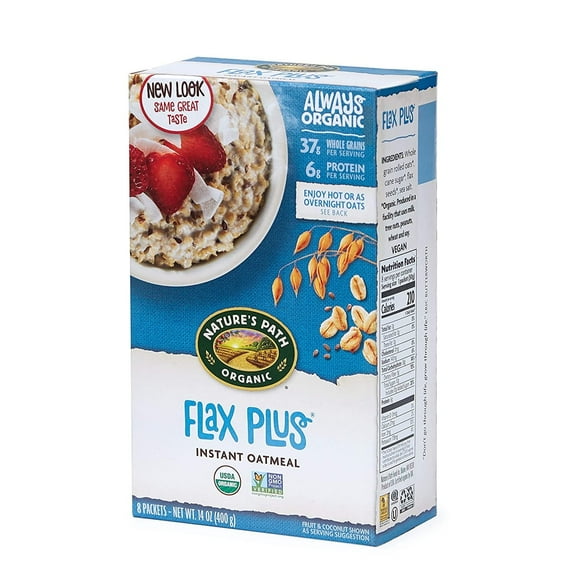 Nature's Path Organic Instant Hot Oatmeal Flax Plus 8 Packets Pack of 2