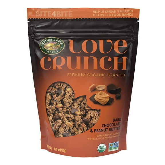 Nature's Path Organic Love Crunch Premium Granola Dark Chocolate & Peanut Butter 26.4 oz Pack of 2