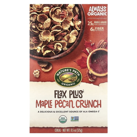 Nature's Path Organic Breakfast Cereal, Flax Plus Maple Pecan Crunch, 11.5oz Box