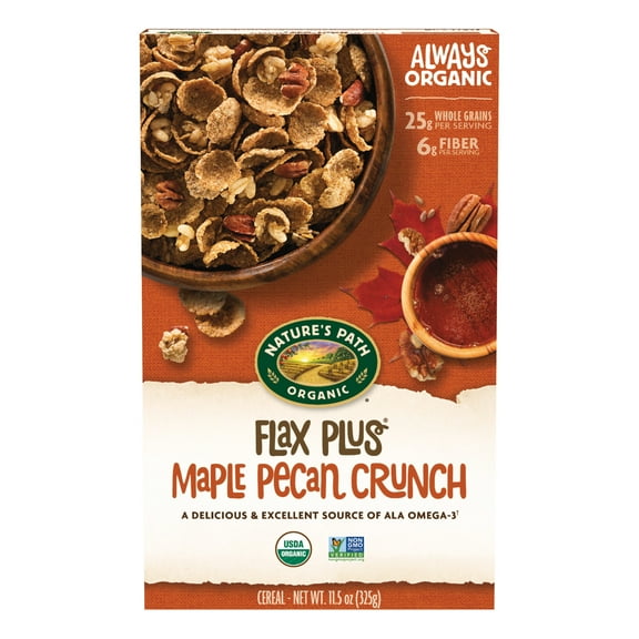 Nature's Path Organic Breakfast Cereal, Flax Plus Maple Pecan Crunch, 11.5oz Box