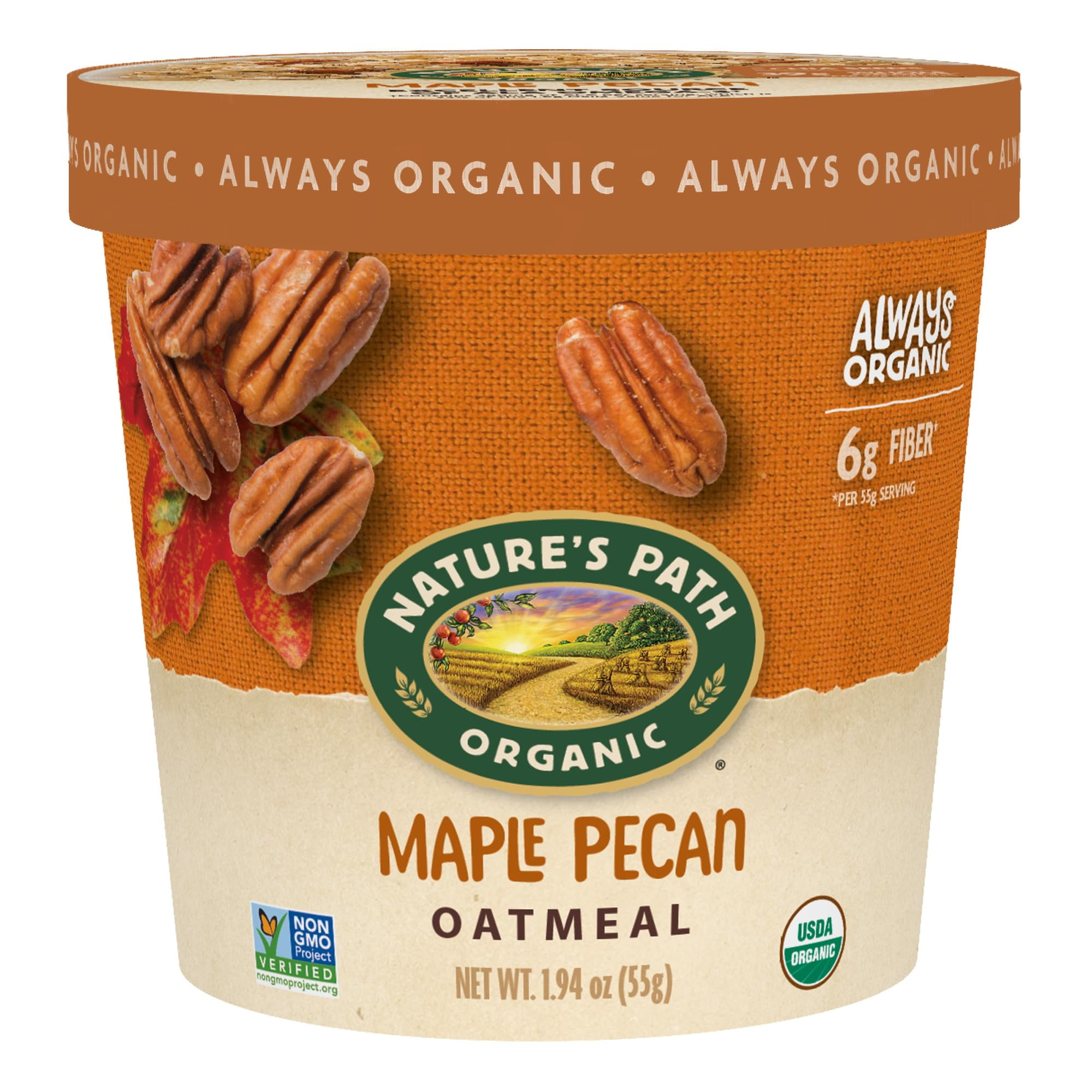 Nature's Path Organic Maple Pecan HYZ01 Instant Oatmeal Cup, NonGMO