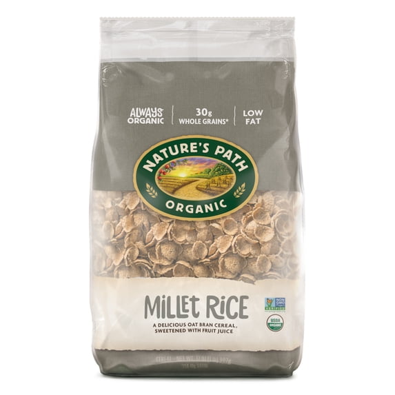 Nature's Path Organic Breakfast Cereal, Millet Rice Flakes, 32oz Bag