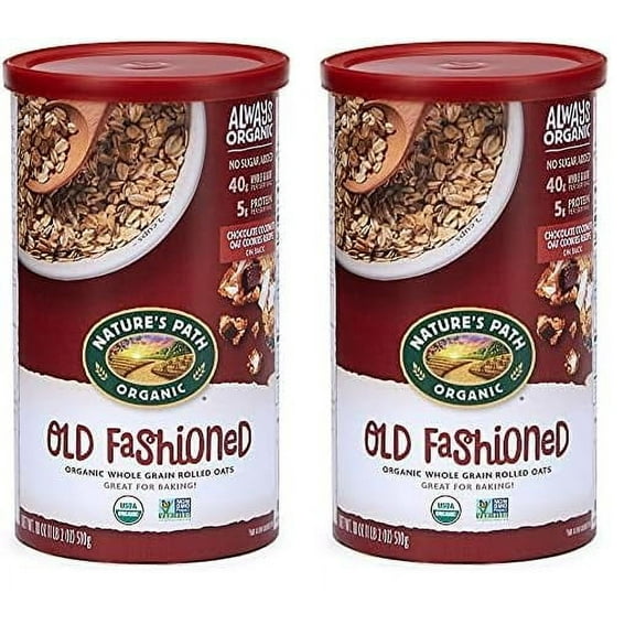 Nature's Path Organic Old Fashioned Oatmeal, Whole Grain Non-GMO, 18oz (2 Pack)