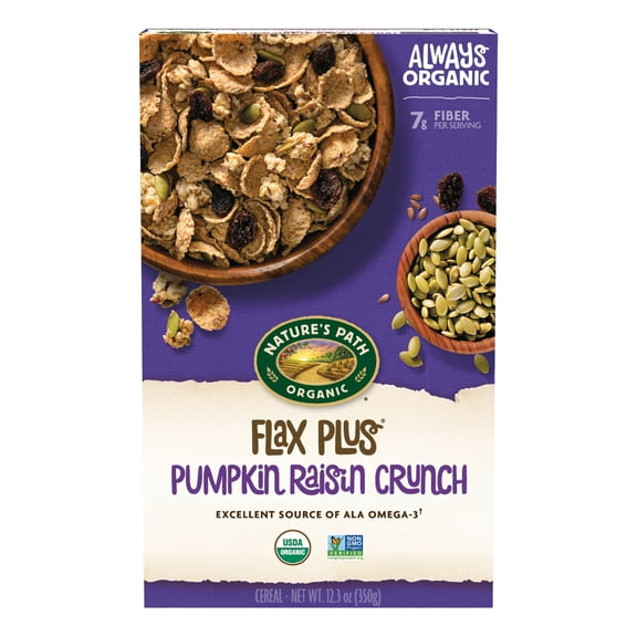 Nature's Path Organic Breakfast Cereal, Flax Plus Pumpkin Raisin Crunch, 12.3oz Box