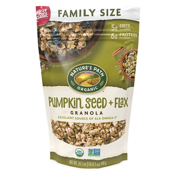 Nature's Path Organic Pumpkin Seed + Flax Granola, 24.7 oz (Pack of 6), Non-GMO