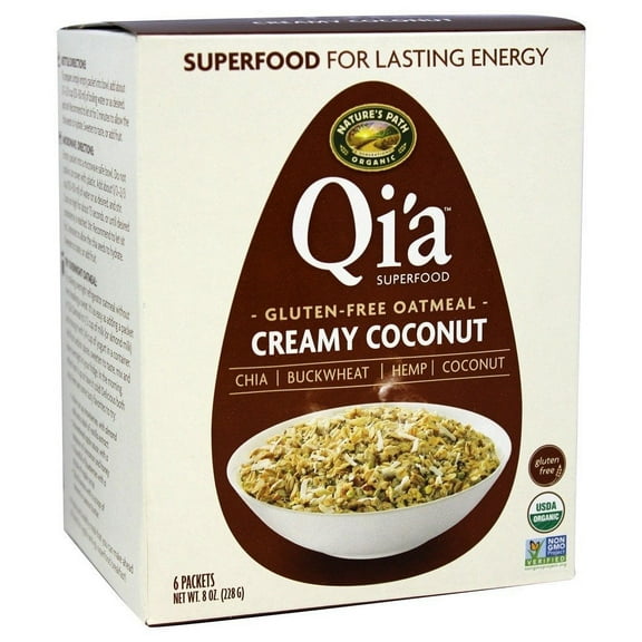 Nature's Path Organic Qi'a Superfood Hot Oatmeal - Creamy Coconut - Case Of 6 - 8 Oz.