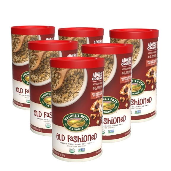 Nature's Path Organic Quick Cook Instant Oatmeal, 18oz Canister (pack of 6)