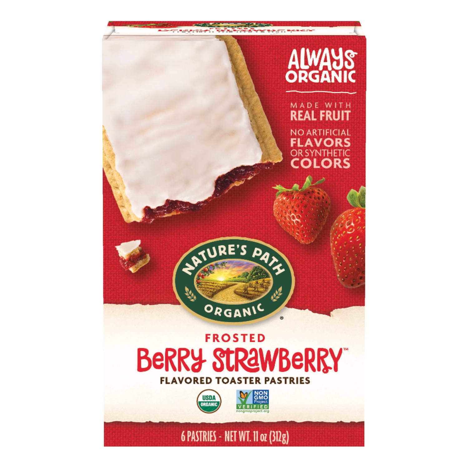Nature's Path Organic Frosted Berry Strawberry Toaster Pastries, 11 oz (Pack of 12), Non-GMO