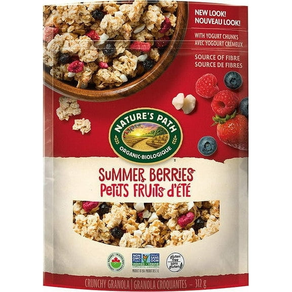 Nature's Path Organic Summer Berries with Yogurt Chunks Granola, 312g/10.9 oz. Bag