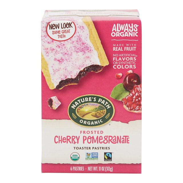 Nature's Path Organic Toaster Pastries, Frosted Cherry Pomegranate, 6