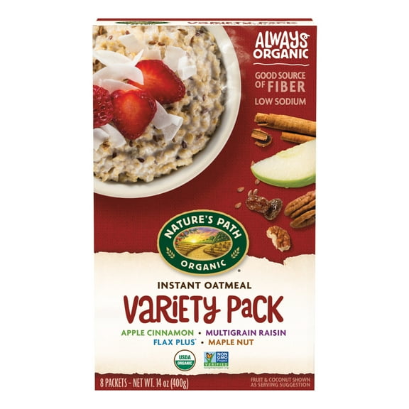 Nature's Path Organic Variety Pack Instant Oatmeal, 14 oz (Pack of 6), Non-GMO