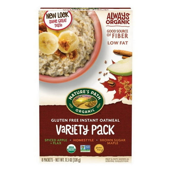 Nature's Path Organic Variety Pack Instant Oatmeal, 11.3 oz (Pack of 6), Gluten Free, Non-GMO