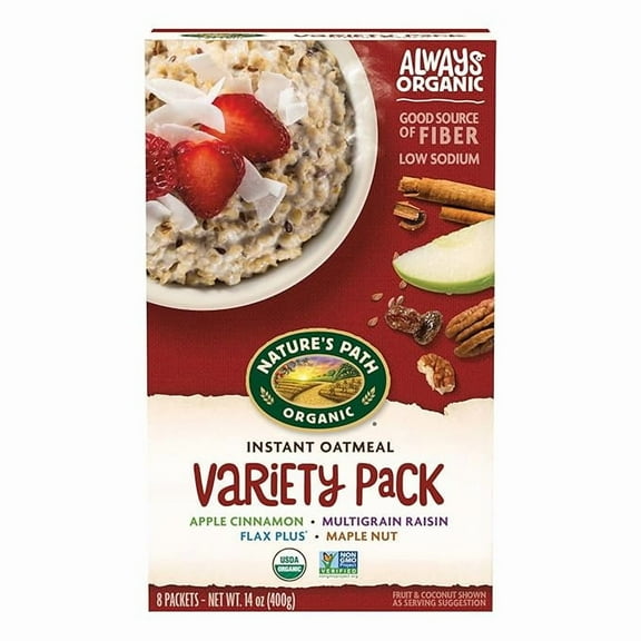 Nature's Path Organic Variety Pack Instant Oatmeal, 14 oz (Pack of 1), Non-GMO ( Pack of 2 )