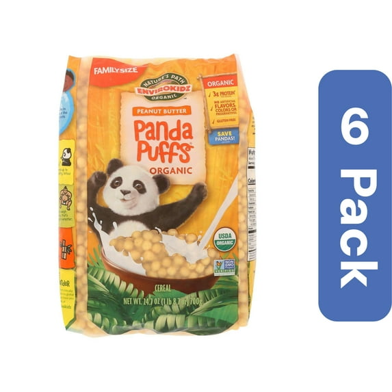Nature's Path Panda Puffs Peanut Butter Cereal 24.7 oz (Pack of 6)
